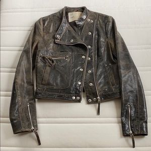 Genuine leather jacket TRF